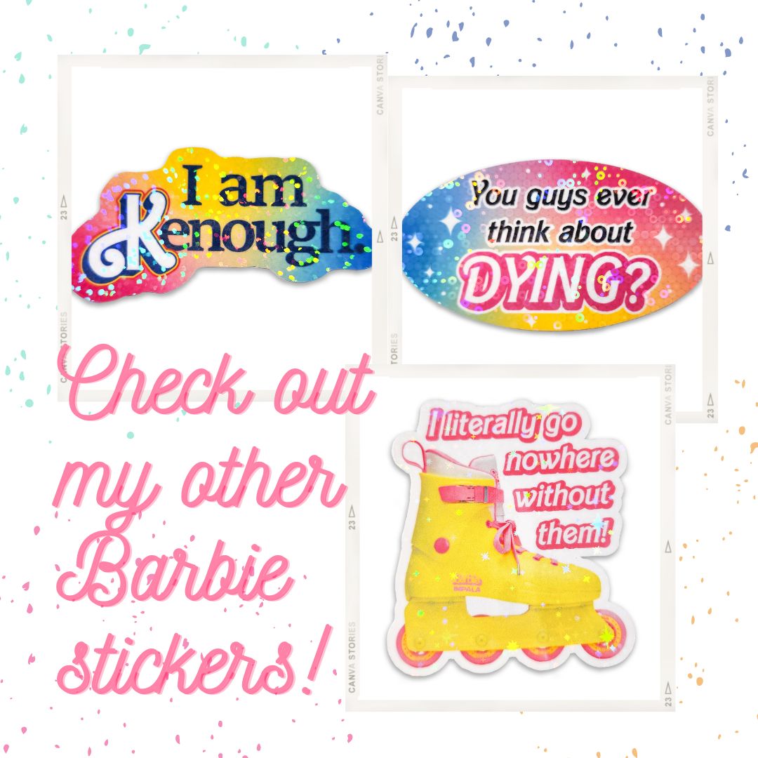 Barbie Movie Ken's Roller Blades Sticker, 2.5 x 3 in.