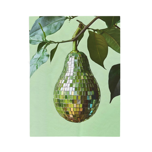 Disco Avocado Plush Blanket for Cozy Nights, Gift for Avocado Lovers, Home Decor, Soft Throw Blanket, Unique Wedding Present