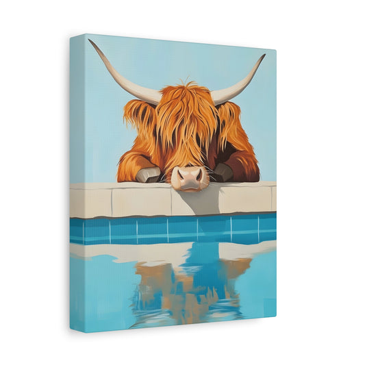 Highland Cow Canvas Art - Colorful Farmhouse Decor for Home & Office,