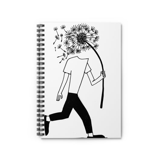 Whimsical Dandelion Sketch Spiral Notebook, Creative Journal, Gift for Writers, Art Lovers, Nature Enthusiasts, Unique Stationery