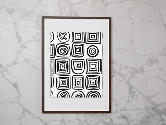 Black & White Geometric Design modern abstract canvas art