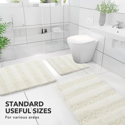 Quick Dry Plush Bathroom Rug, 24x17 Inch, White