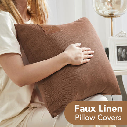 Saddle Brown Lumbar Pillow Covers, 12x20 Inch, 2PCS