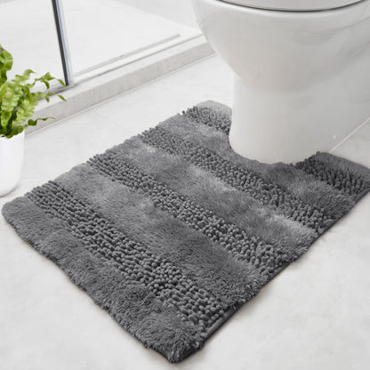 Quick Dry Plush Bathroom Rug, 24x17 Inch, White
