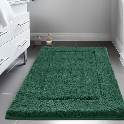 Quick Dry Plush Bathroom Rug, 24x17 Inch, White