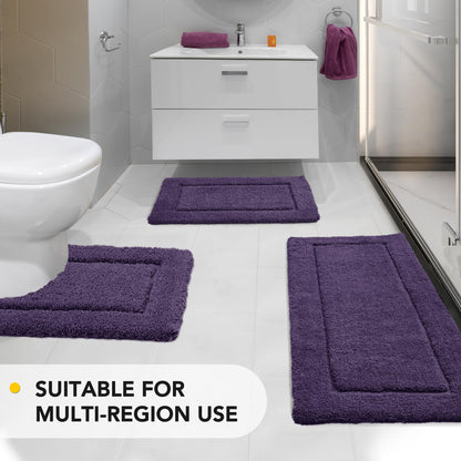 Quick Dry Plush Bathroom Rug, 24x17 Inch, White