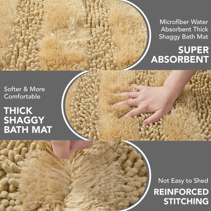 Quick Dry Plush Bathroom Rug, 24x17 Inch, White