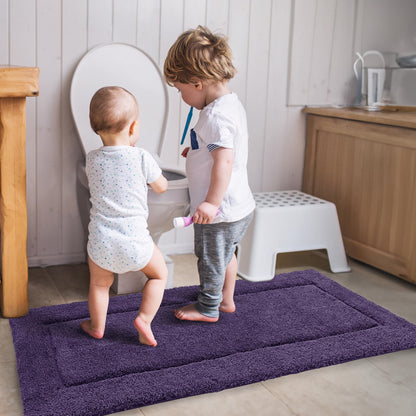 Quick Dry Plush Bathroom Rug, 24x17 Inch, White