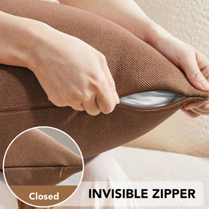 Saddle Brown Lumbar Pillow Covers, 12x20 Inch, 2PCS