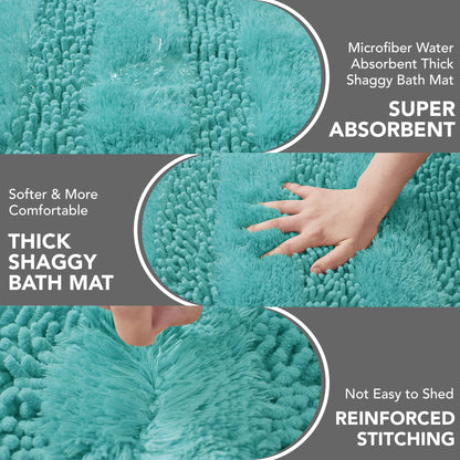 Quick Dry Plush Bathroom Rug, 24x17 Inch, White