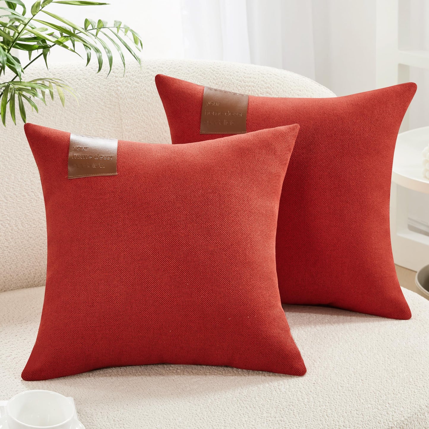 Saddle Brown Lumbar Pillow Covers, 12x20 Inch, 2PCS