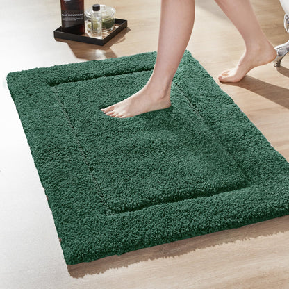 Quick Dry Plush Bathroom Rug, 24x17 Inch, White