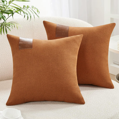 Saddle Brown Lumbar Pillow Covers, 12x20 Inch, 2PCS