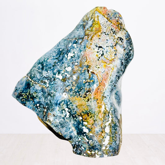 XL Polished Blue Ocean Jasper Freeform – Deep Waves & Earthy Patterns (57.9 lbs / 26.25 KG) – Natural Crystal for Home Decor & Energy Work